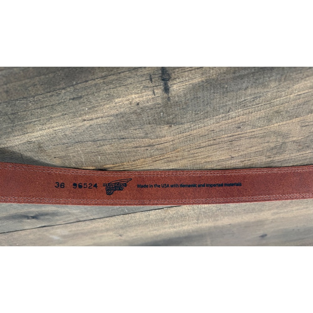 Red Wing Shoes 96524 Basic Work Belt Men's 36 Brown Leather Brass Buckle NWT - Picture 4 of 12